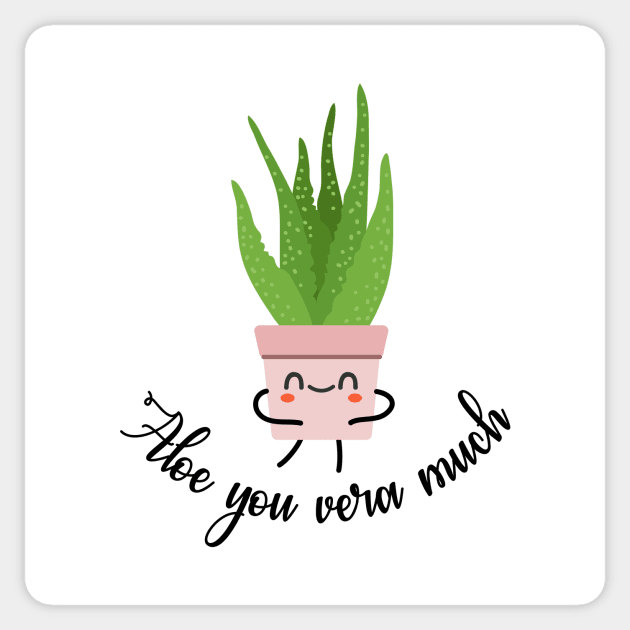 Aloe You Vera Much Sticker by Plantitas